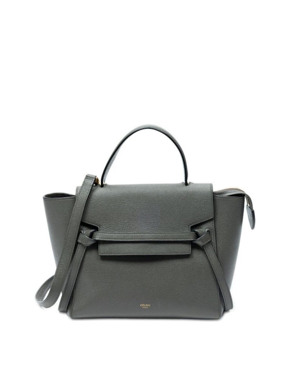 Celine Micro Belt Bag Gray Grain Calfskin Leather